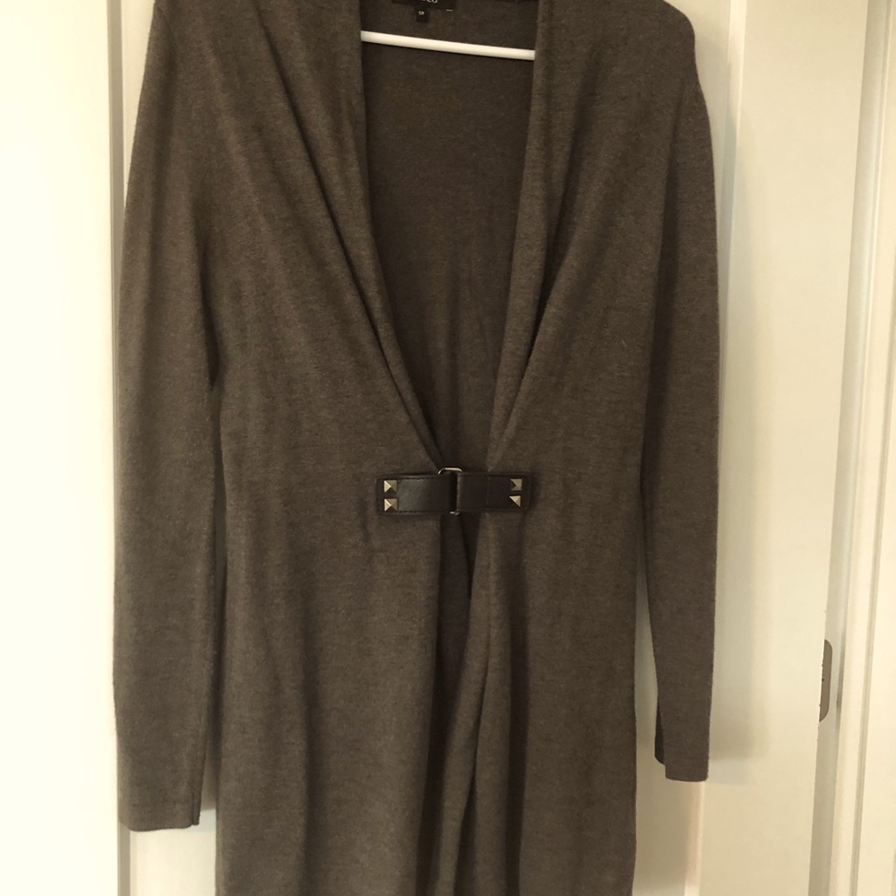 RW & CO sweater with faux leather belt.